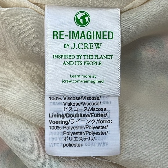 J Crew Smocked Waist Dress with Farmers Market Print Floral Ladybug Sz 0 - Picture 14 of 15